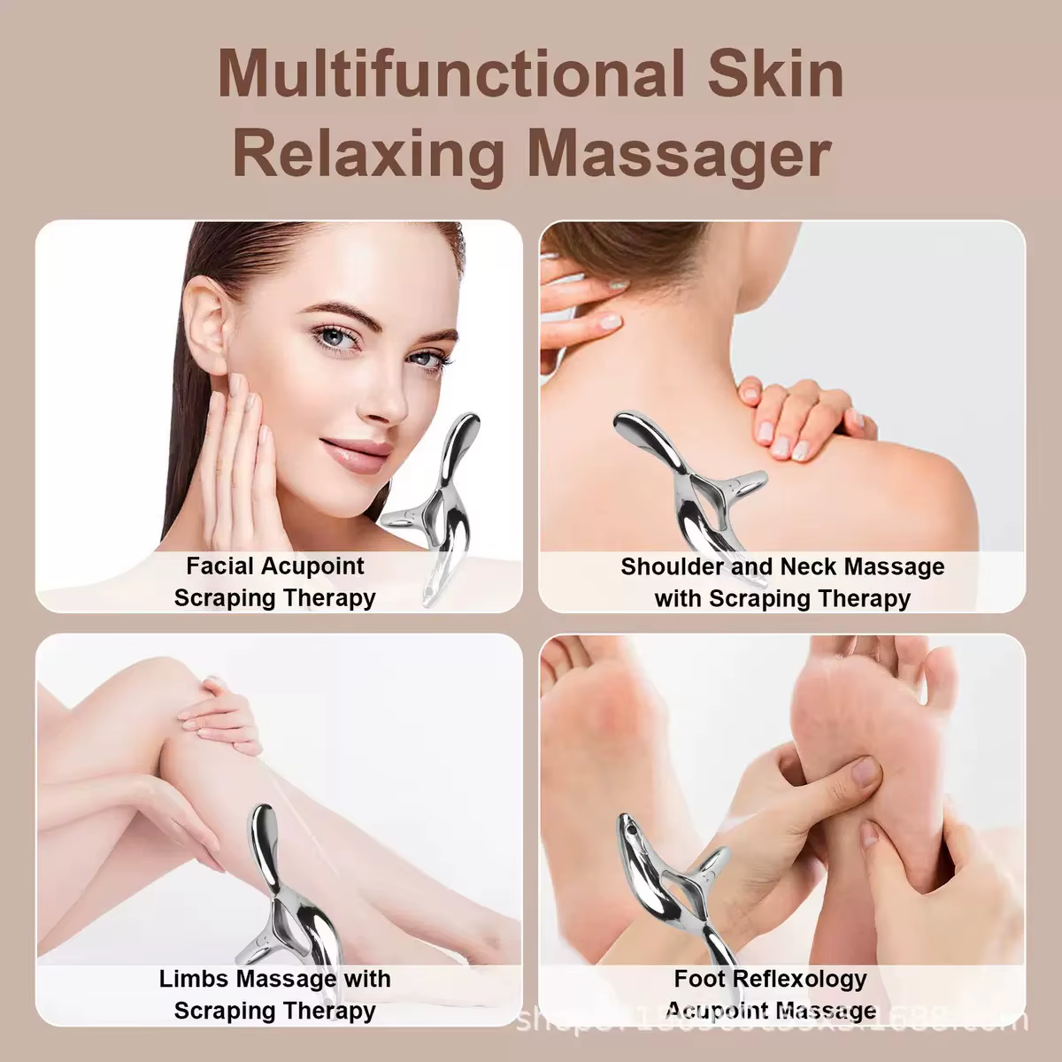Bâton de massage triangulaire pour points d'acupuncture, grattoir en acier pour le drainage des méridiens plantaires, masseur corporel complet pour le dos