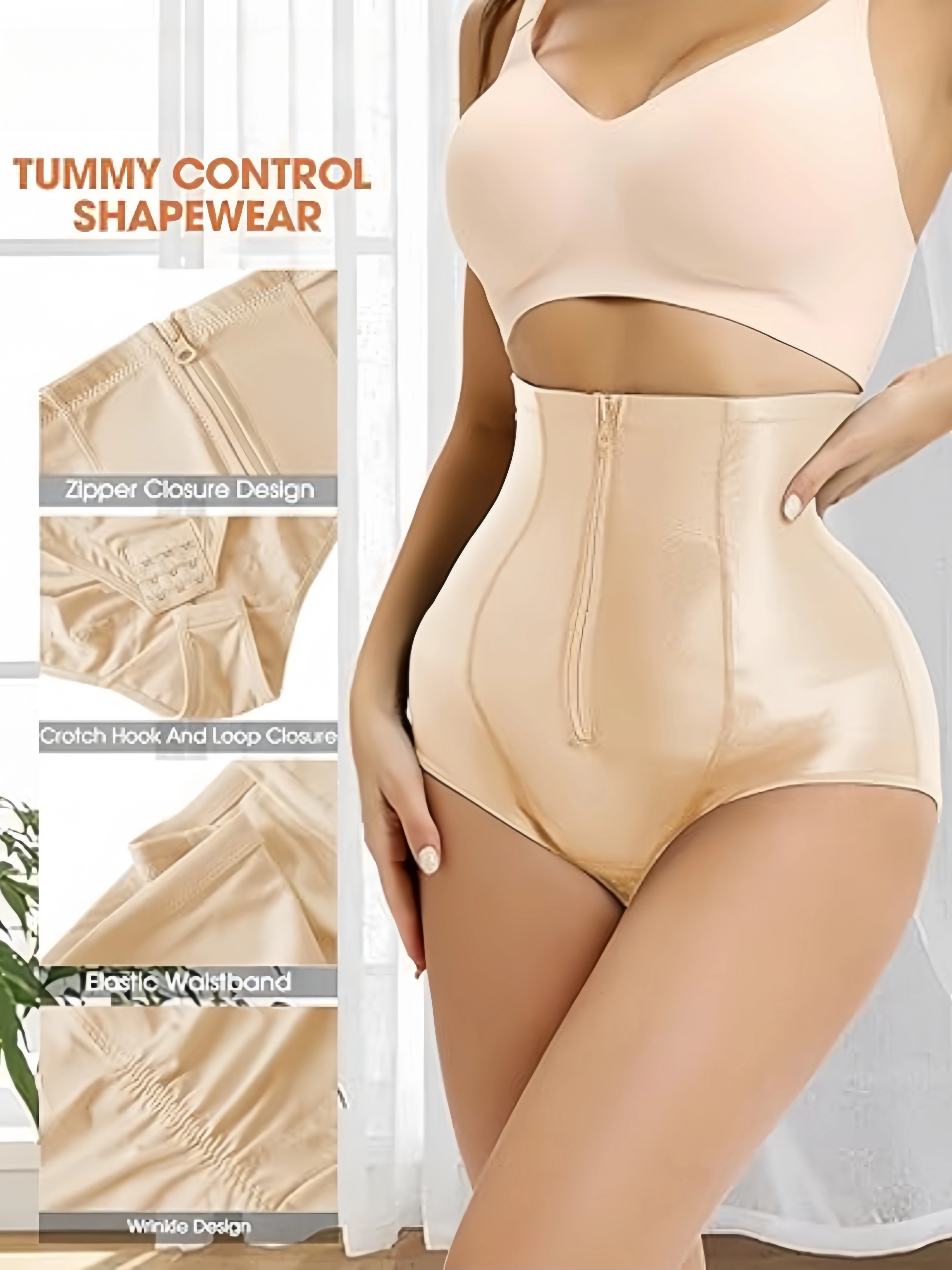 Sous-vêtements sculptants confortables pour femmes avec fermeture éclair
