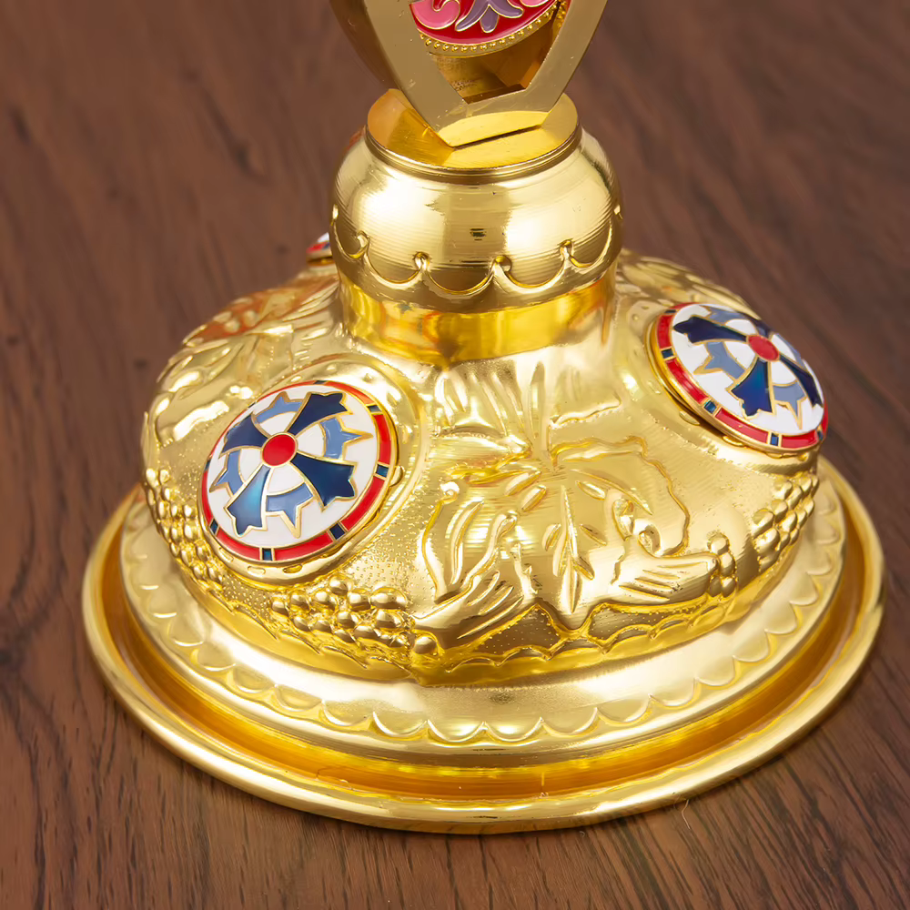 Nouvelle croix orthodoxe de bénédiction avec support pour la décoration de la maison d'église, icône de la Passion de jésus, boîte cadeau en croix émail rouge et bleue