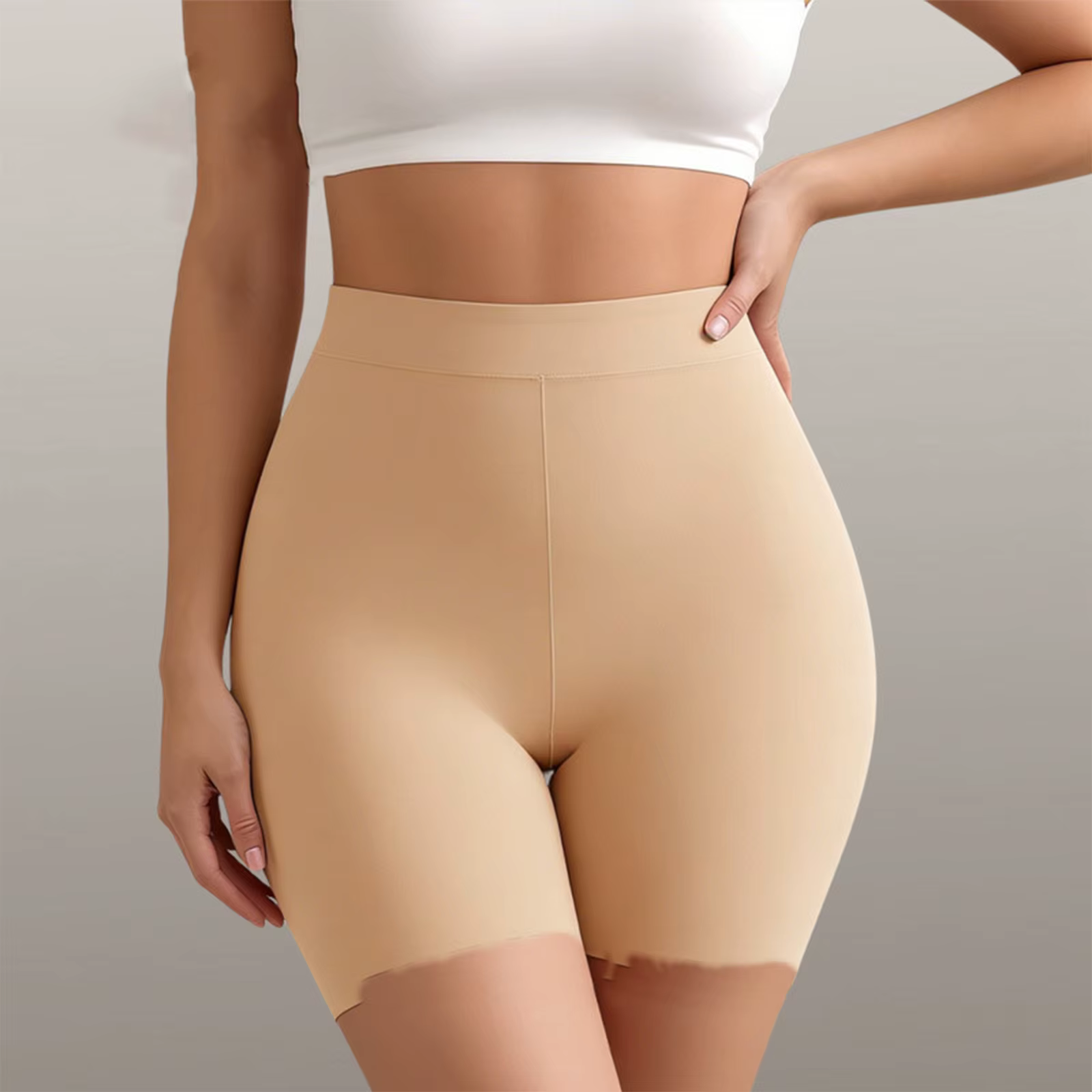 Culotte gainante taille haute sans couture anti-remontée pour femme