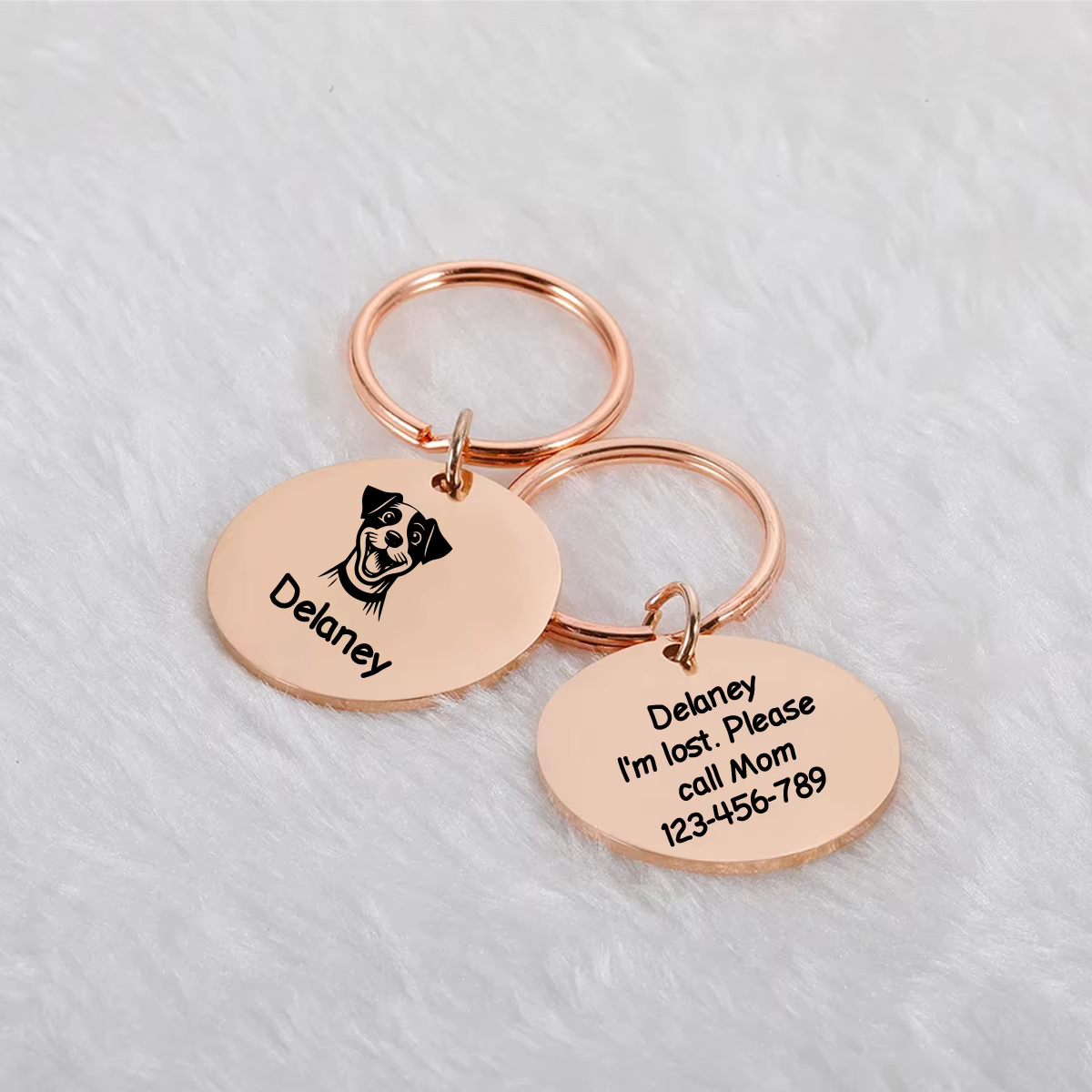 1 pièce – Plaque d'identification personnalisée pour animaux de compagnie, motif pug amusant et cool, avec nom et texte gravés, pour chiens et chats, à fixer sur collier