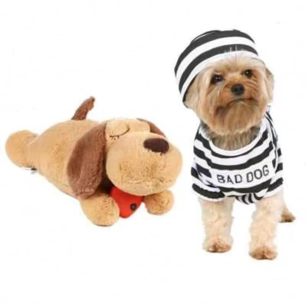 Aide au sommeil confortable pour chien, battement de cœur, entraînement comportement, soulagement de l'anxiété, chien couché, Fidget, Animal en peluche doux, décor de chambre de chiot