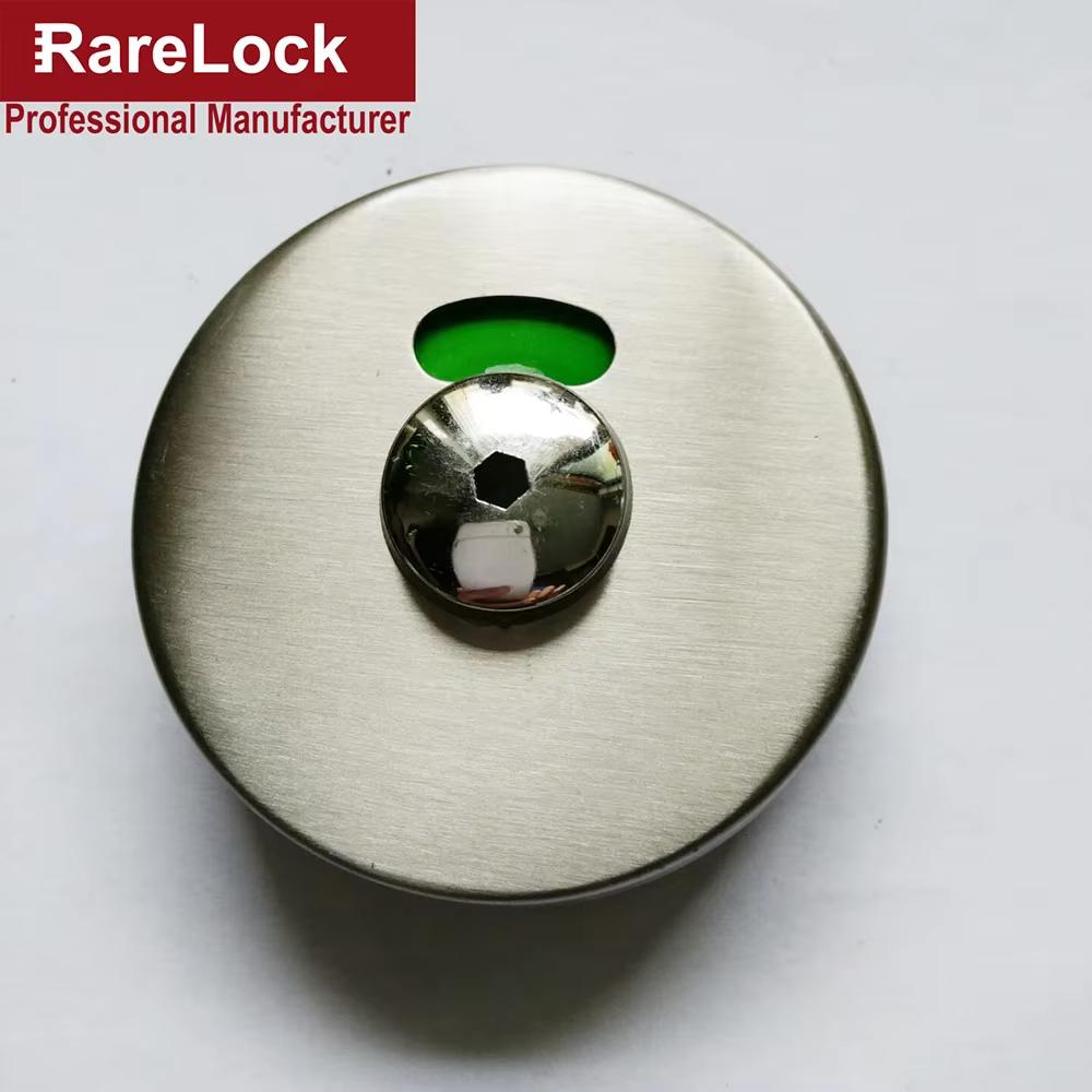 Rarelock-Serrure de porte plate en acier inoxydable pour toilettes, accessoire de bricolage avec étiquette, lieu public, MS117 G