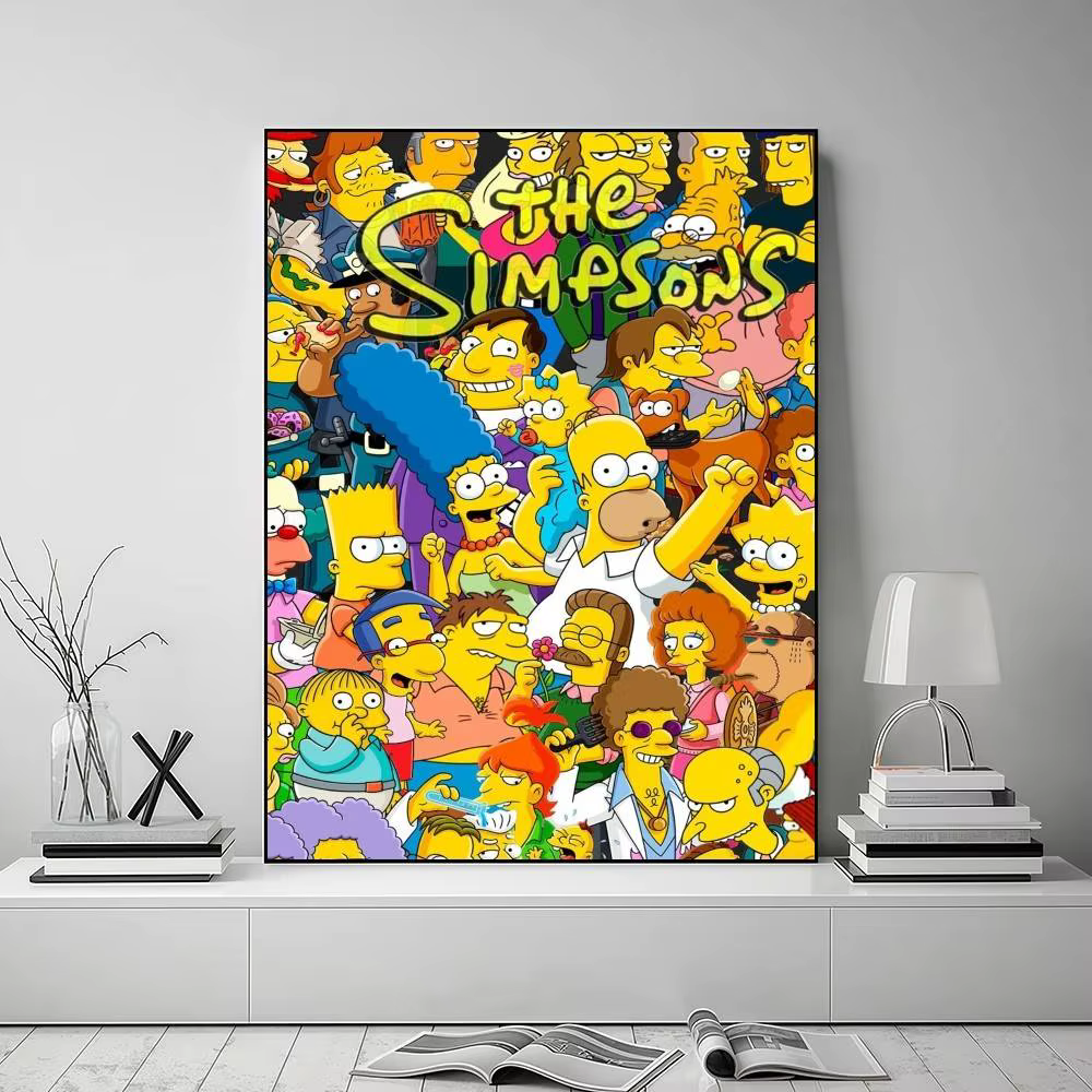 FUNNY The S-Simpsons, affiche autocollante haute définition, embellissant les murs de la maison et des chambres, disponible dans divers styles.