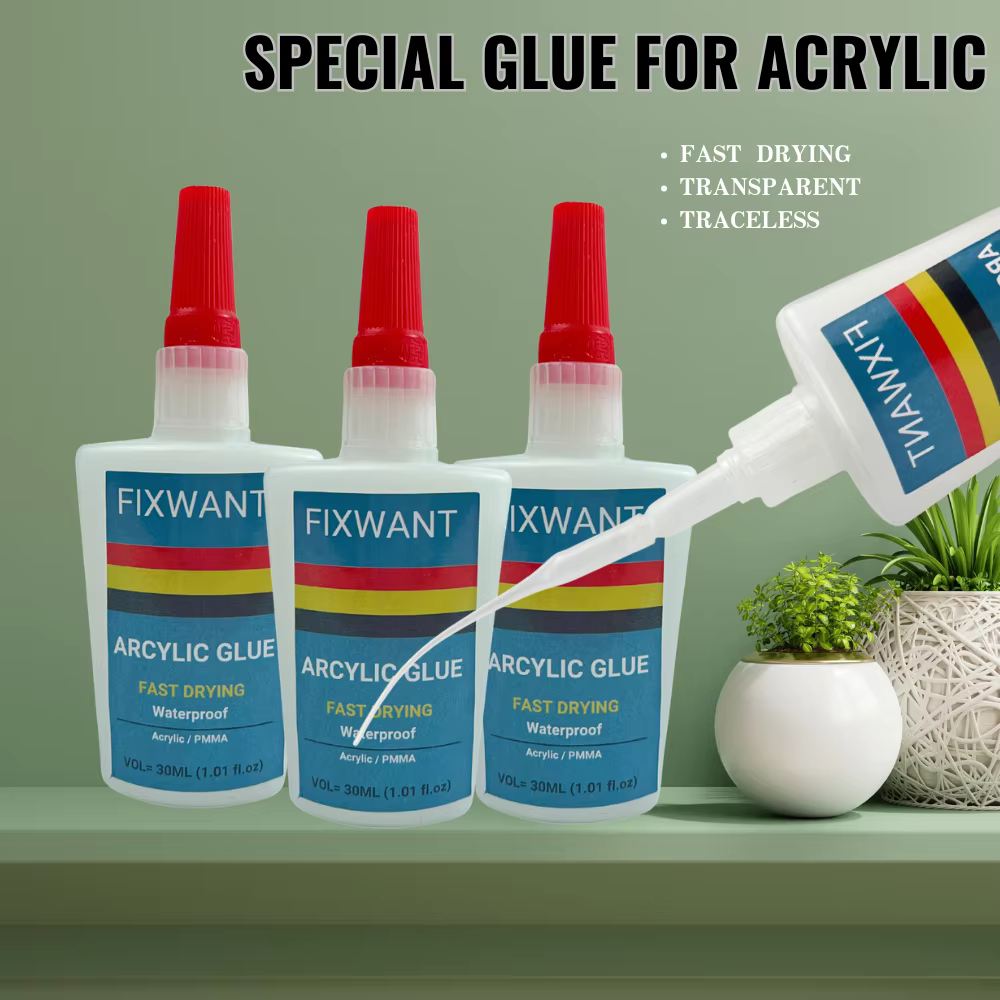 Colle spéciale acrylique transparente pour verre organique, adhésif à séchage super rapide, PMMA, carte PC, plastique ABS