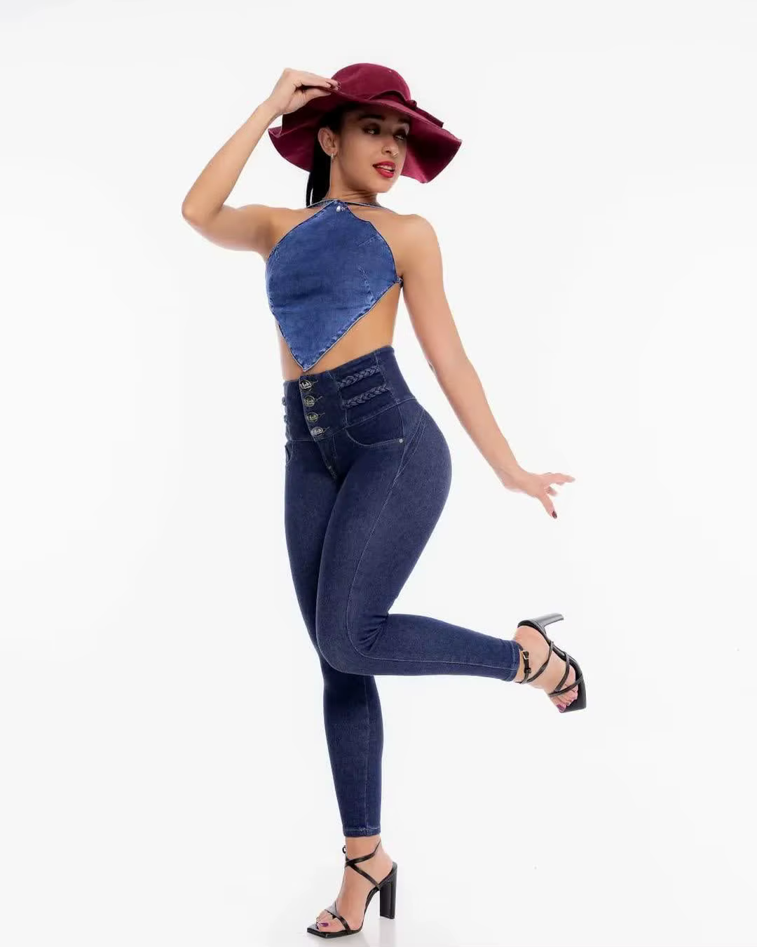 TUNIControl-Jean skinny taille haute pour femme
