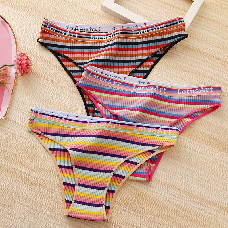 Culotte brésilienne à rayures pour femmes, mode dames, lingerie M-XXL Bikinis, sous-vêtements doux, dispensateur plus riche, nouveau