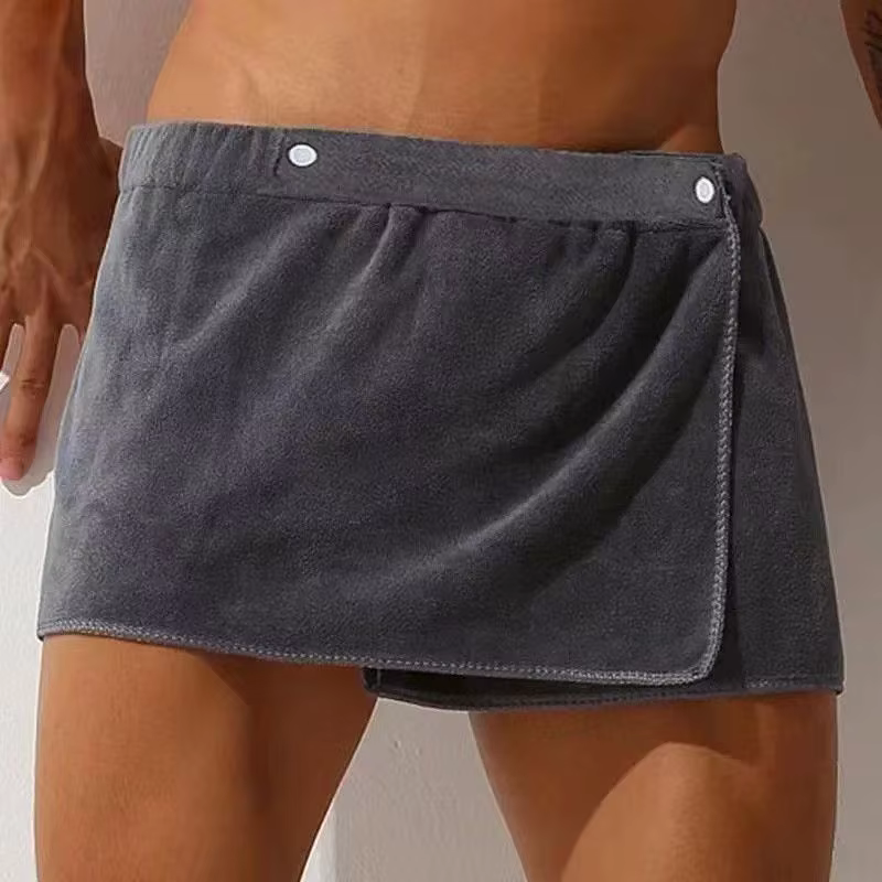 Pyjama en Microcarence Super Absorbant pour Homme, Vêtement de Nuit Court, Pantalon Fendu sur le Côté