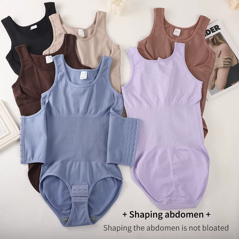 Body Shapewear Double boutonnage ventre contrôle corps Shaper post-partum minceur femme taille formateur