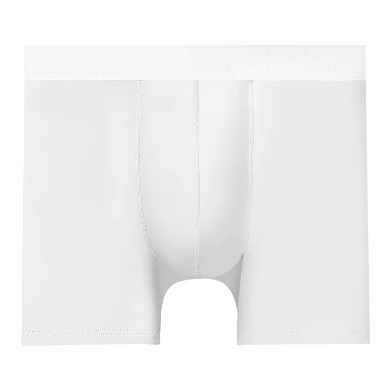 Caleçons de sport en soie pour hommes - modèle léger d'été, jambe anti-friction, respirant pour la course, entrejambe allongé anti-friction