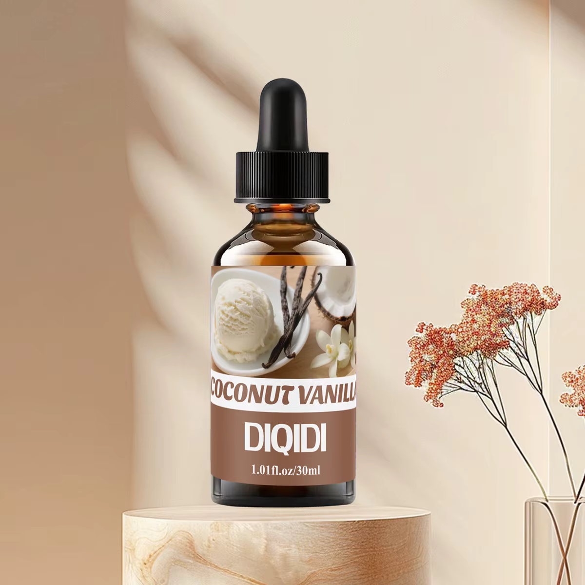 Huile essentielle de noix de coco et de vanille, 30ML, huile essentielle d'aromathérapie domestique, huile parfumée, diffuseur, humidificateur. Air frais, Noël
