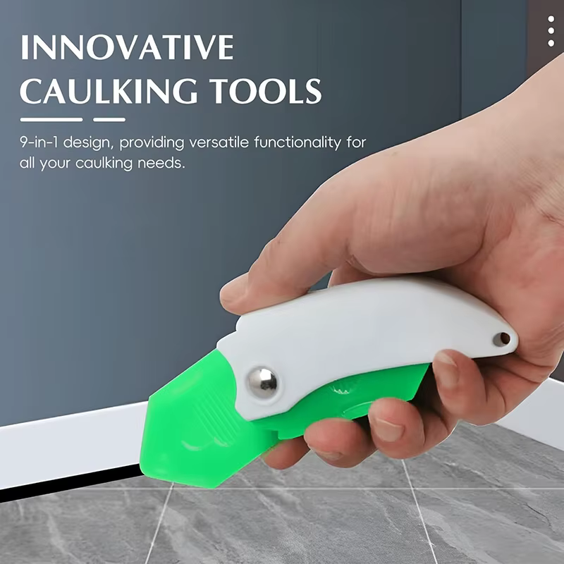 ● Grattoir à colle neuf-en-un multifonction, applicateur de mastic pour verre, grattoir pour l'élimination des joints de carrelage et de fenêtres