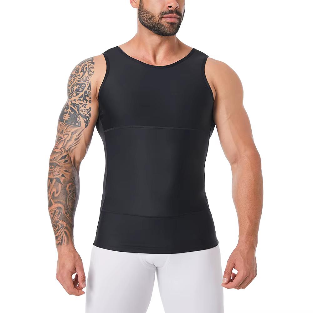 Hommes Shapewear cacher gynécologie Compression débardeurs