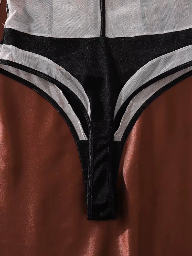 Body en dentelle sexy Belamimi pour femme – Haut élégant