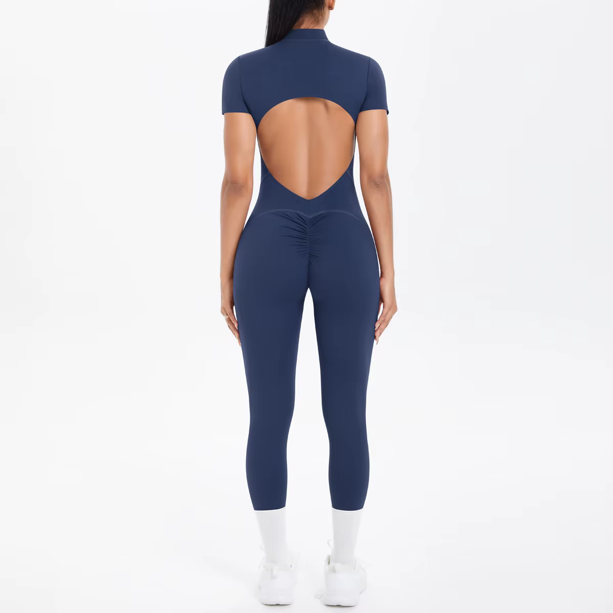 Sexy dos nu moulante Scrunch combinaison soulève les fesses femmes danse Fitness salopette Push Up avec coussin de poitrine Yoga Sport saut costume
