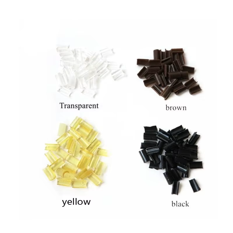 Colle à la kératine Rebonded 100 pièces Extensions de cheveux colle à la kératine Granule Fusion ongles U pointe Rebonds clair jauneCouleur noir marron