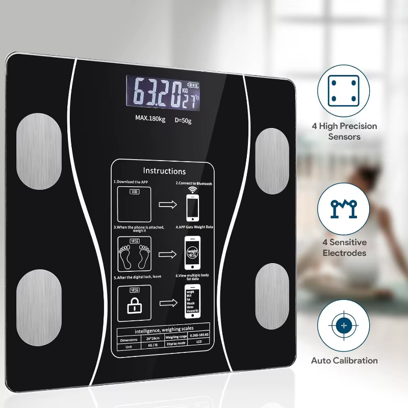 Balance de graisse corporelle LED affichage numérique APP balance de poids intelligente USB Rechargeable analyseur de Composition corporelle balance de Test balance de graisse corporelle