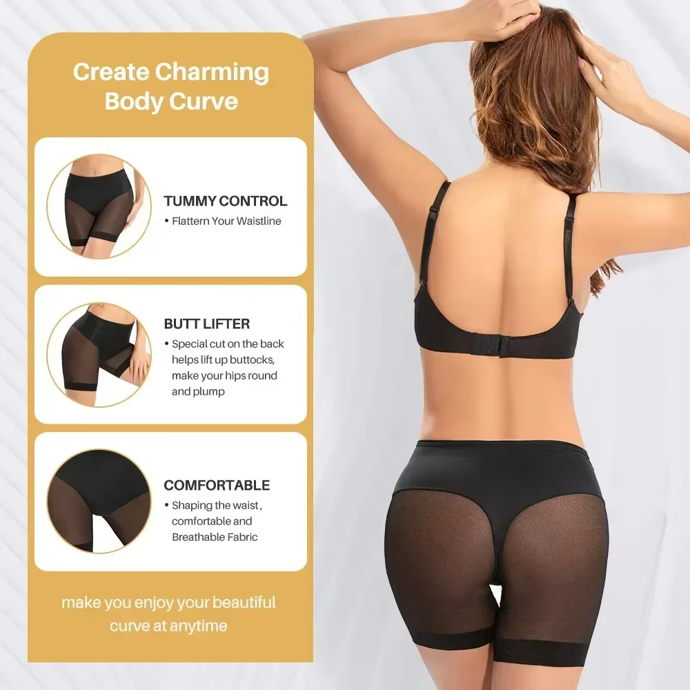 Femmes culottes minces taille haute ventre pantalon maille sous-vêtements amincissants Shapewear nouvelle femme couleur unie lumière corps sculptant Shaper