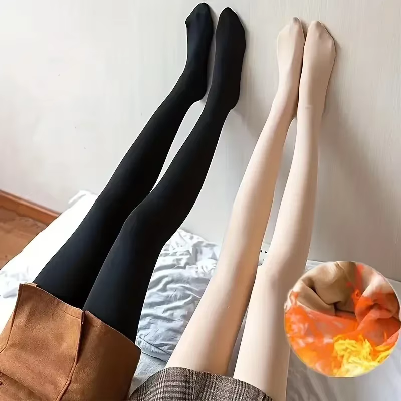 Collants doublés polaire colorés femmes