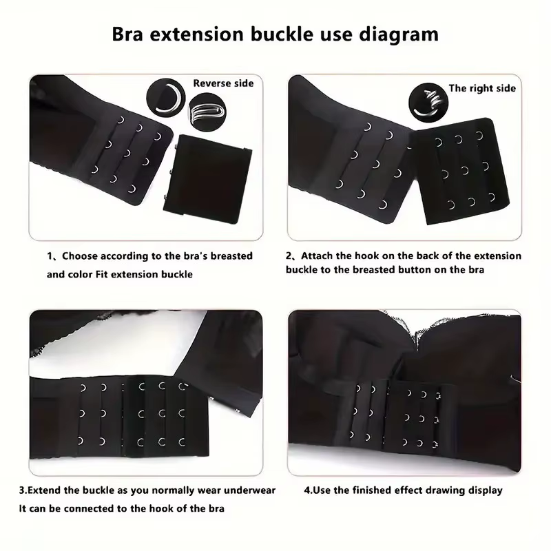 12 extensions de soutien-gorge réglables - Conception à 2/3/4 crochets