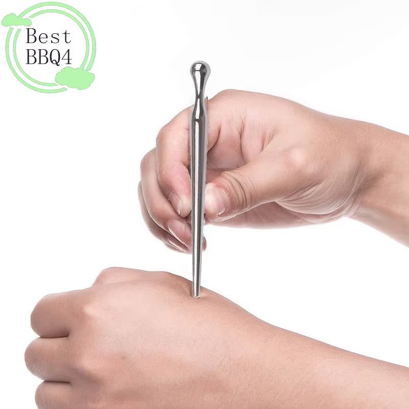 (BBQ4) Stylo d'acupuncture manuel en métal, masseur de points de pression, outil de massage des tissus profonds pour soulager les douleurs corporelles
