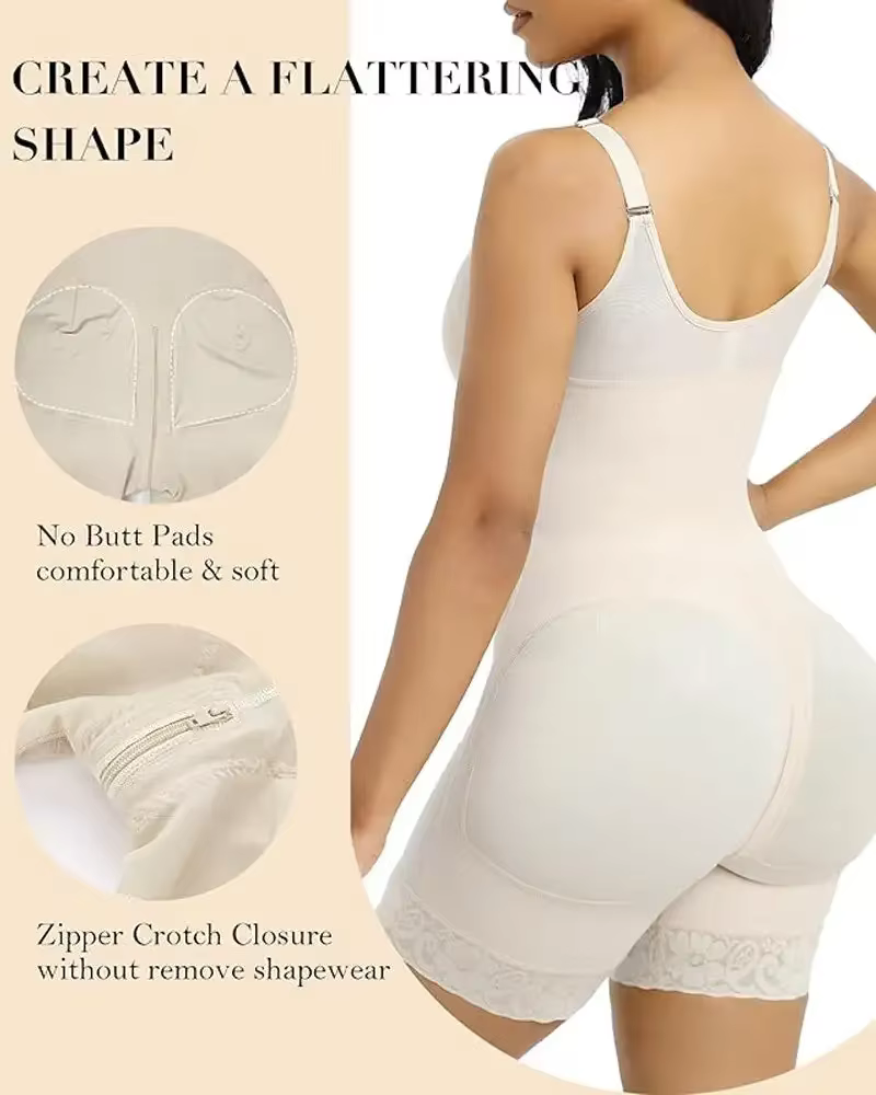 Femmes ventre ventre contrôle bout à bout levage fermeture éclair post-partum BodyShaper Fajas colombien Double Compression Corset taille formateur