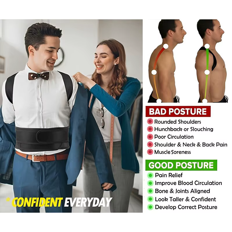 Attelle de posture pour le haut et le bas du dos pour hommes et femmes