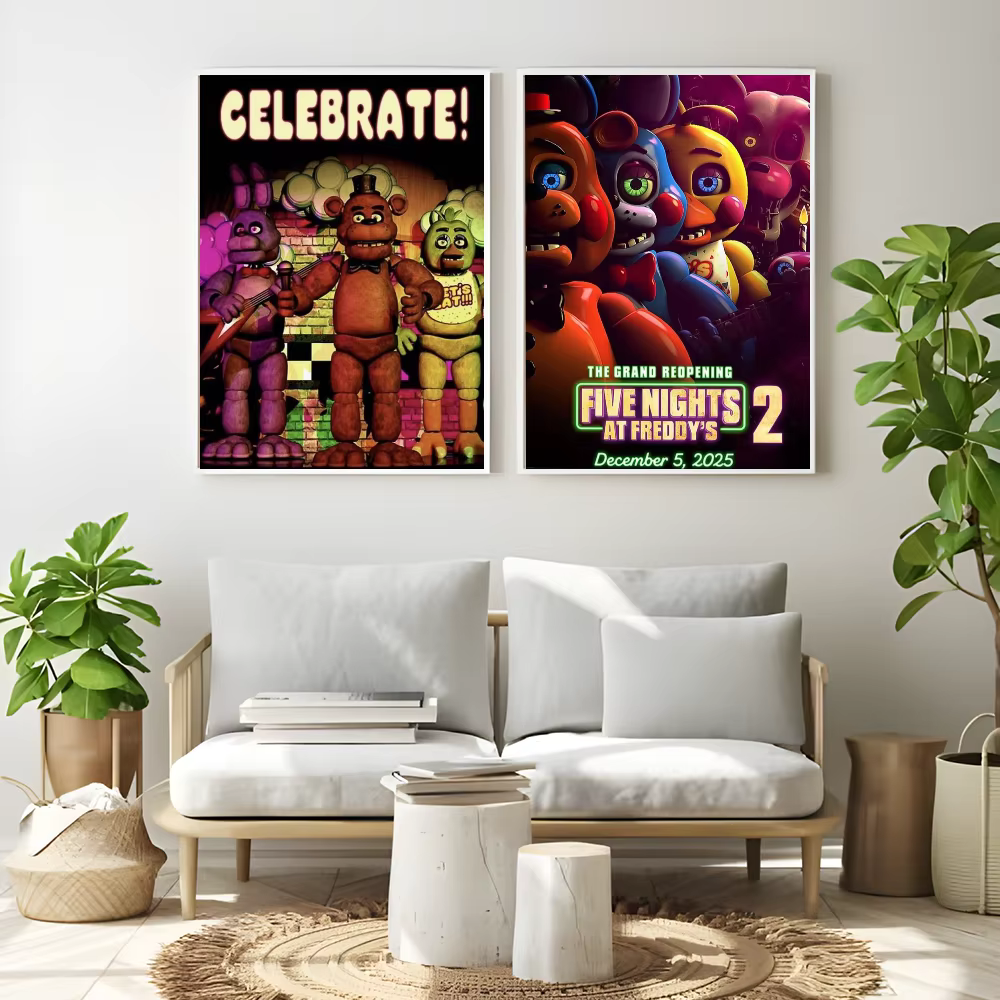 Affiche classique Fnaf Five-Nights-At-Freddys, impression d'art mural, convient pour le salon, la chambre à coucher, le bar, la salle de séjour, décoration de la maison, cadeau