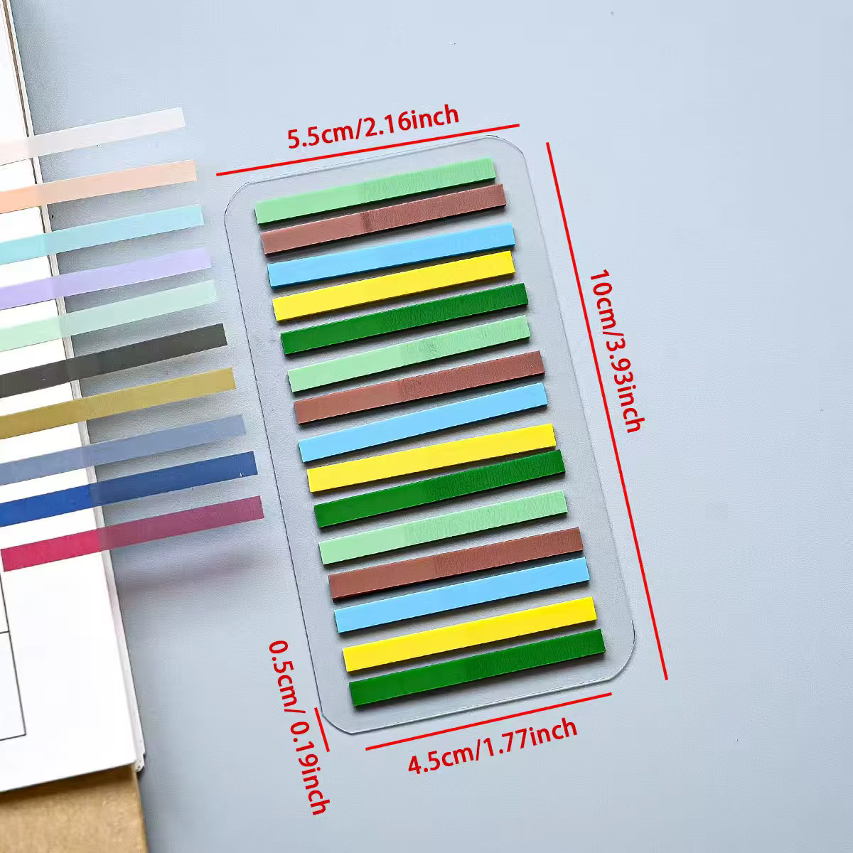 Bandes d'indexation adhésives fines multicolores, onglets de page autocollants transparents, notes adhésives esthétiques pour la lecture, l'étude et l'organisation des dossiers