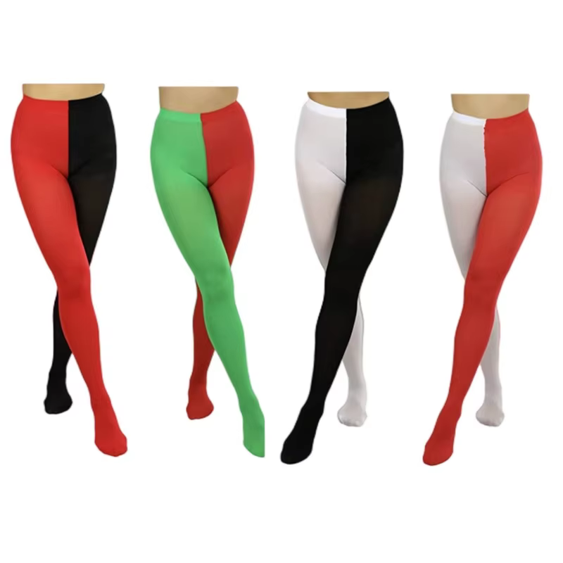 Collants Opaques à Deux Tons pour Leggings à Pieds