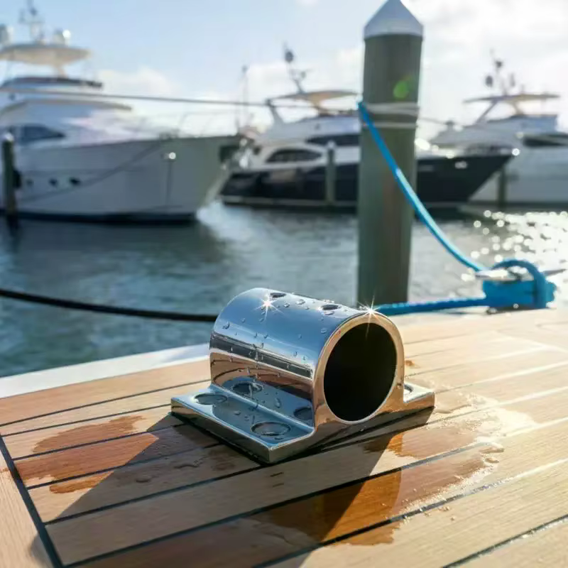 Base de poteau carrée en acier inoxydable pour garde-corps de bateau 20mm 22mm 25mm, antirouille, installation facile, support de montage pour tube