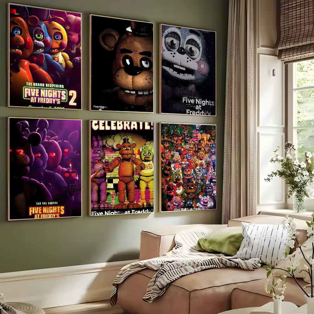 Affiche classique Five Nights at Freddy's (Fnaf) sur toile HD, impression esthétique avancée, décoration murale pour salon et maison