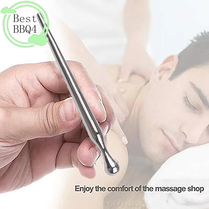 (BBQ4) Stylo d'acupuncture manuel en métal, masseur de points de pression, outil de massage des tissus profonds pour soulager les douleurs corporelles