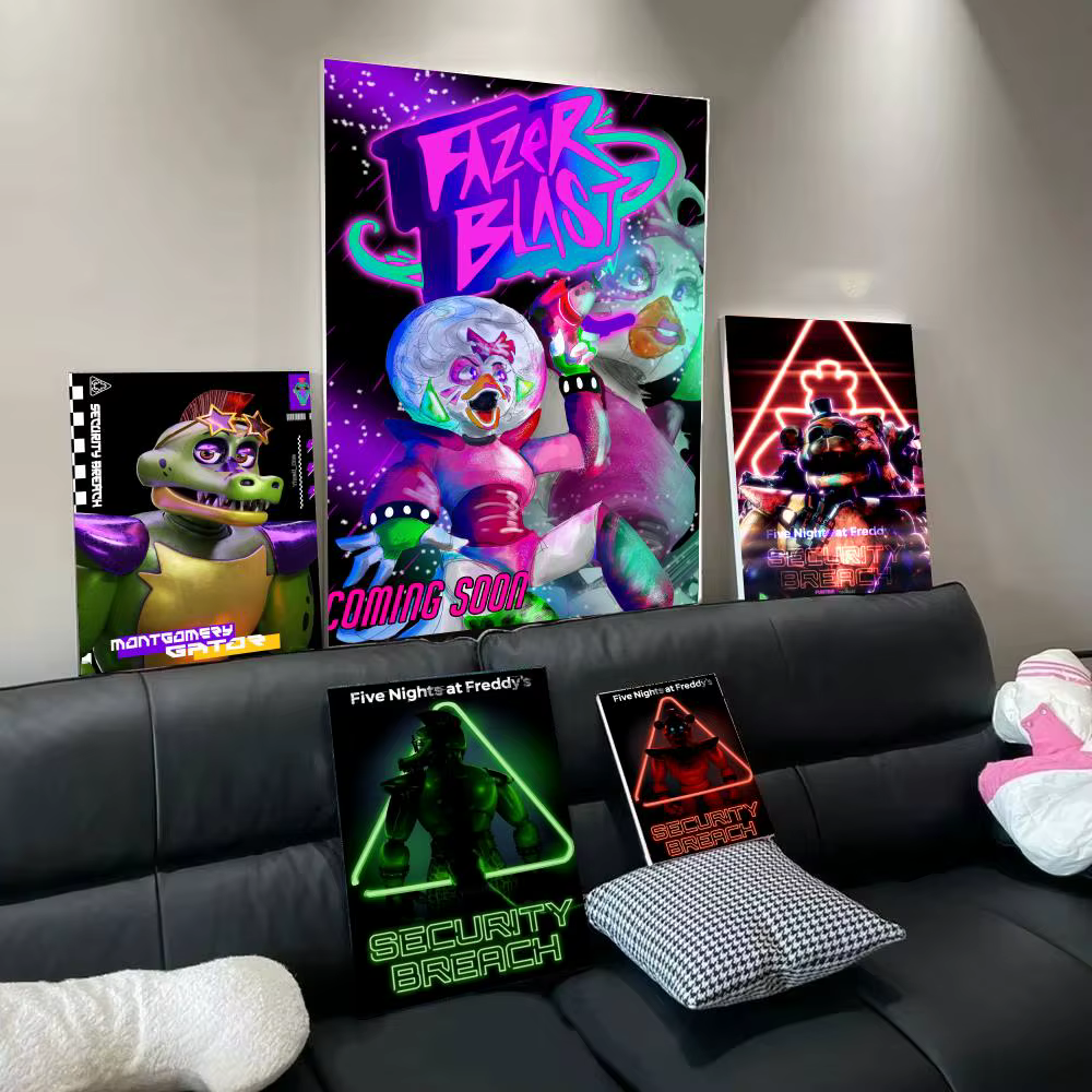 Affiche de jeu Five Nights At Freddy's, impressions d'art mural minimalistes modernes pour chambre à coucher, salon, décoration intérieure, cadeau