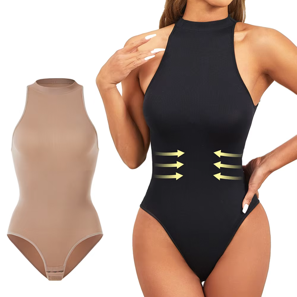 Body modelant à col rond pour femmes