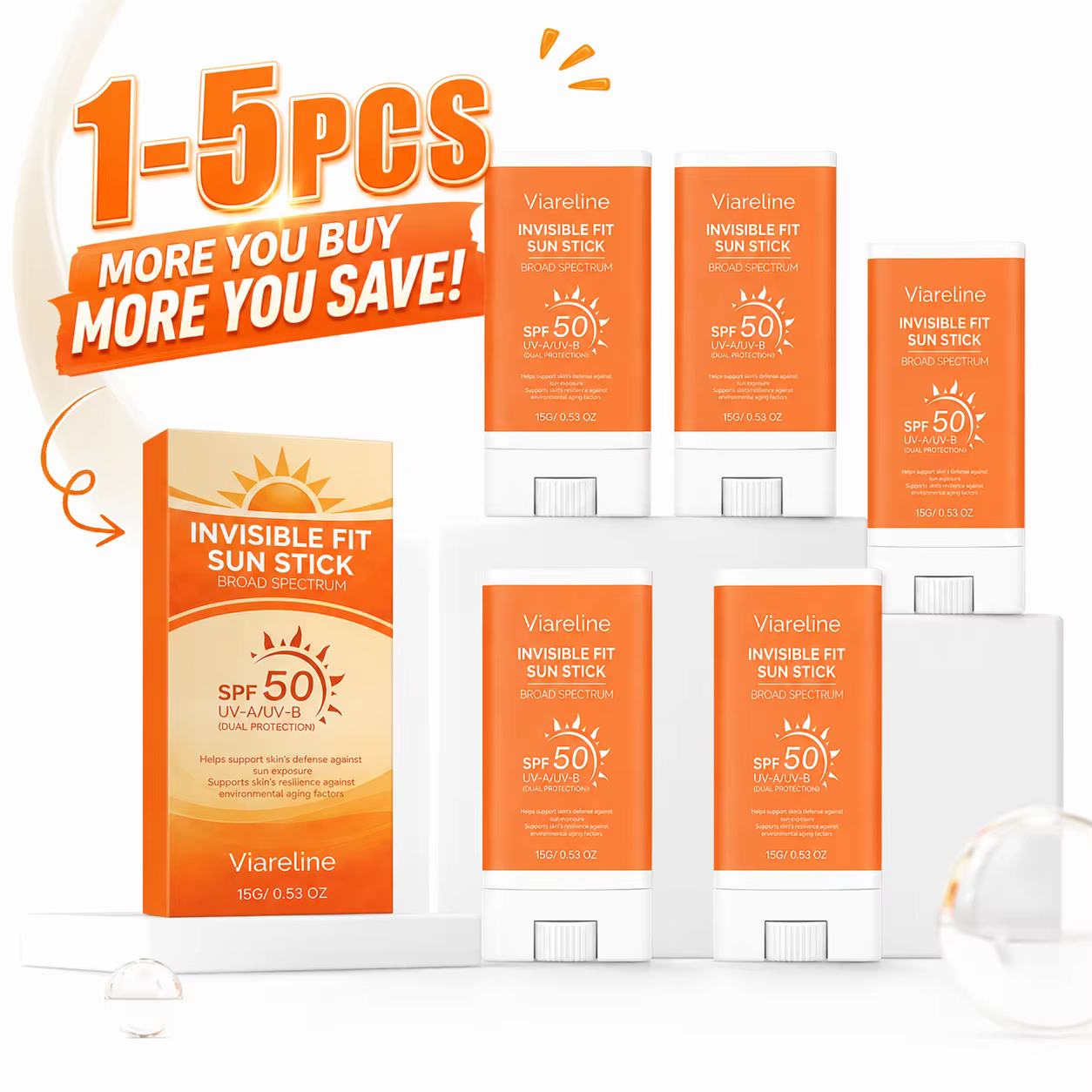 Stick solaire SPF50 PA++++ 15g, invisible, pour le visage et le corps, baume solaire, imperméable, résistant à la transpiration, protection à large spectre, soin de la peau