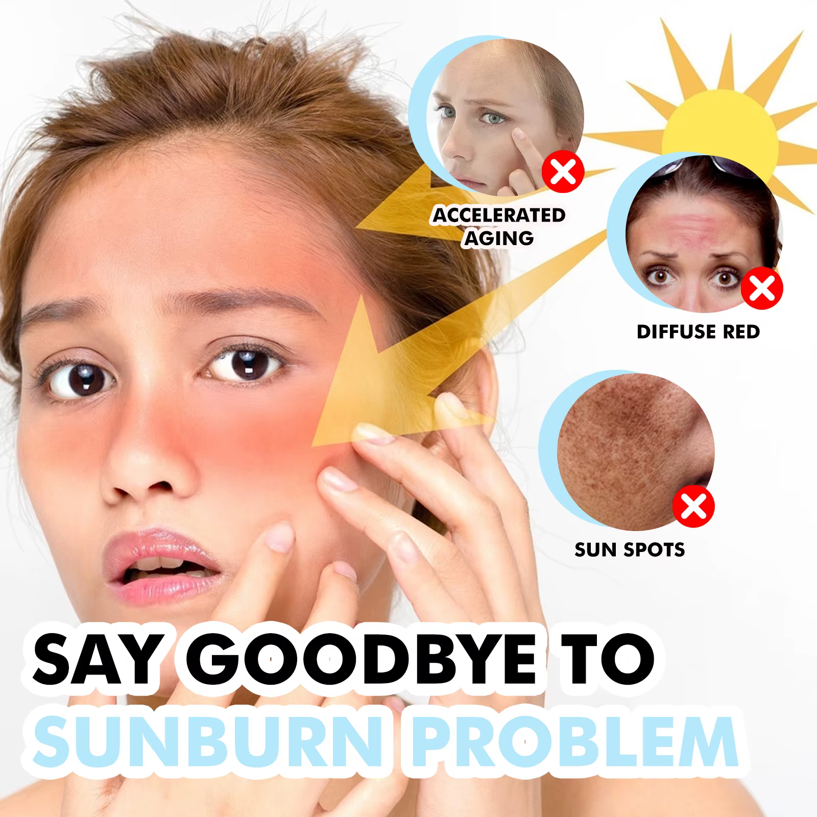 Crème solaire à l'acide hyaluronique, Anti-soleil, Protection UV, hydratant doux, nourrissant, réparation hydratante, bâton de protection solaire Spf46 pour l'extérieur