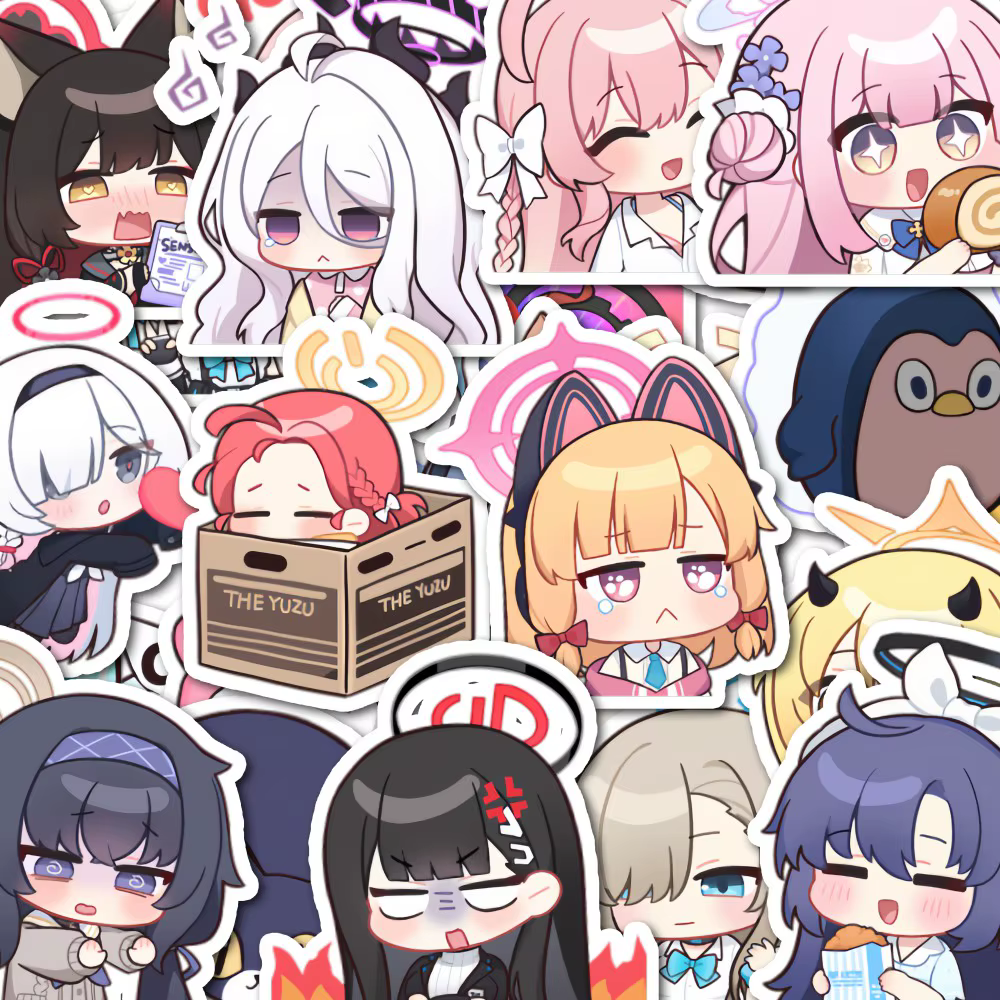 Autocollant Emoji Mignon Version Q Blue Archive Kivotos Daily Girl Academy City Ledger Populaire DIY