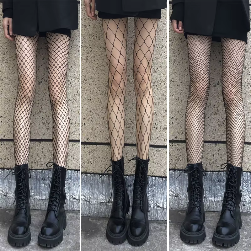 Bas résille multicolores pour femmes