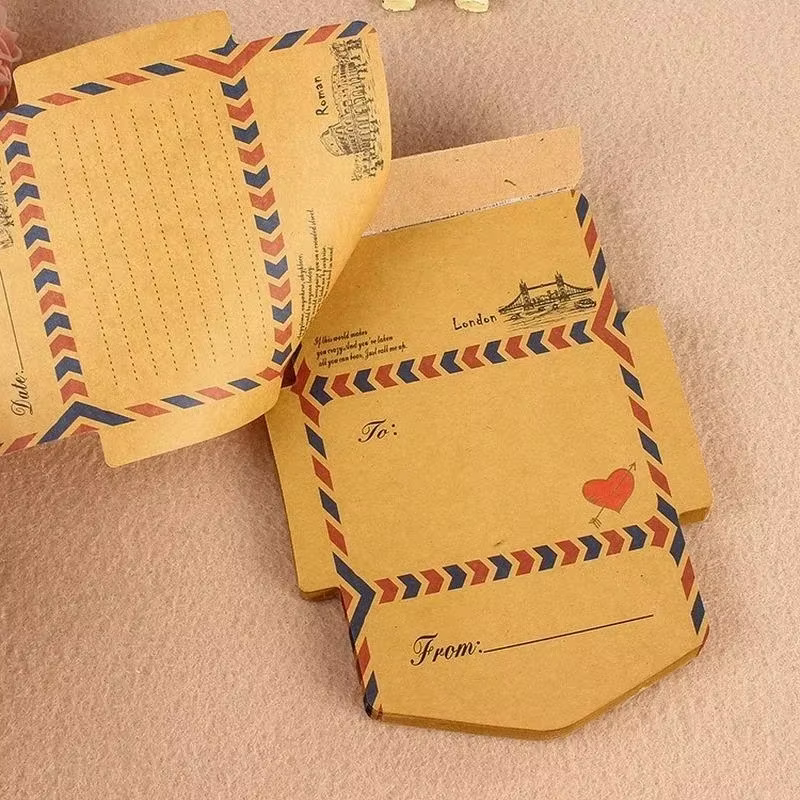 45 feuilles/ensemble rétro Vintage enveloppes en papier Kraft Mini mignon Kawaii dessin animé papeterie poste lettre enveloppe cadeaux