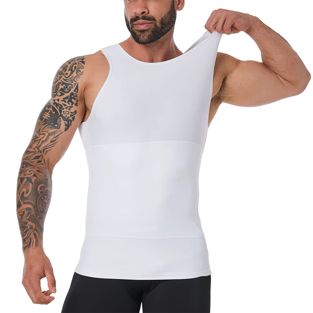 Hommes Shapewear cacher gynécologie Compression débardeurs