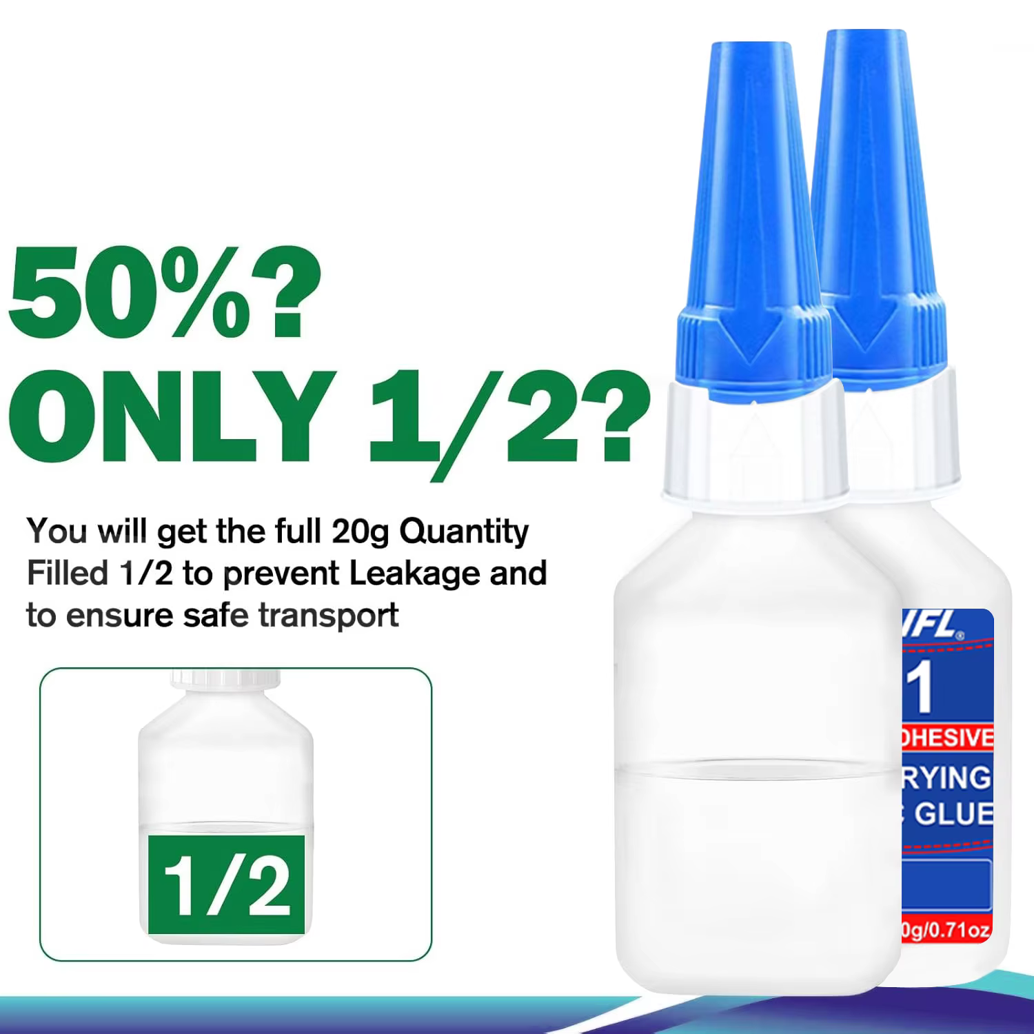 Super Glue (0,71 oz) Adhésif liquide multi-usages pour plastique – Coller le bois, le métal, le caoutchouc, la céramique – Adhérence de qualité industrielle