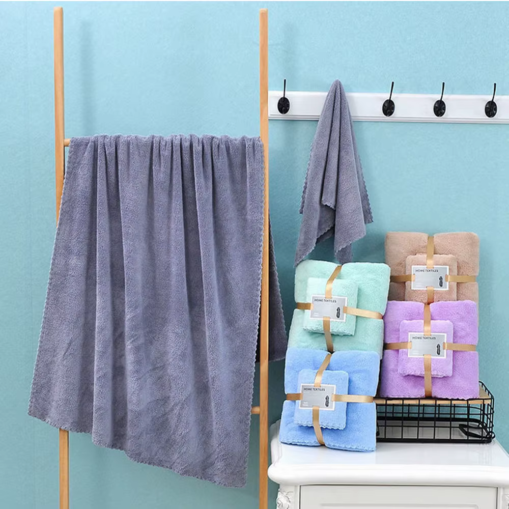 3 pièces serviette ensemble de serviettes de bain salle de bain main visage serviettes de douche pour adultes enfants doux absorbant Robes portable absorbant Towe
