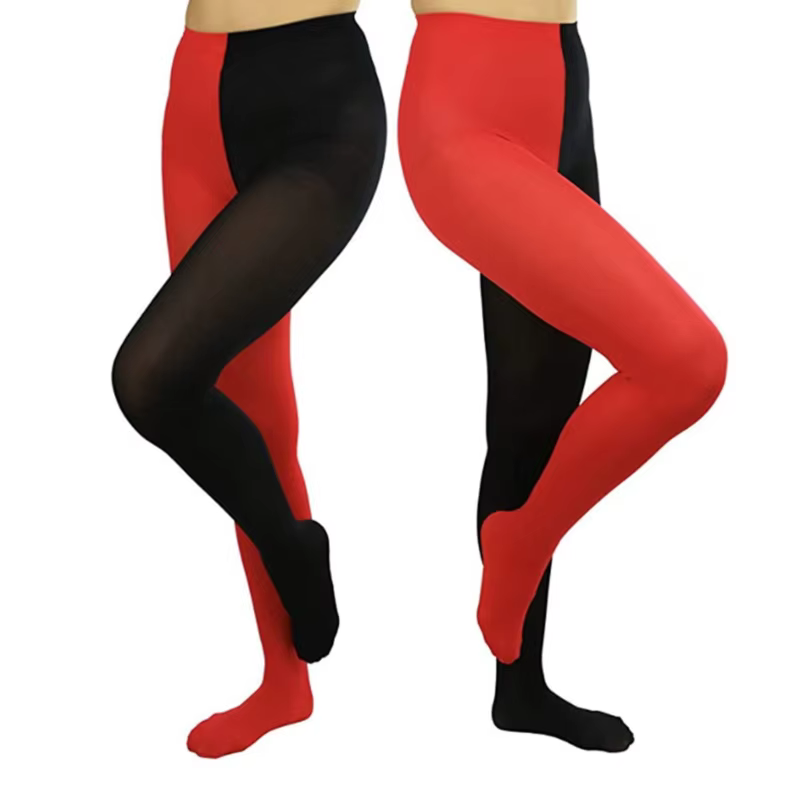 Collants Opaques à Deux Tons pour Leggings à Pieds