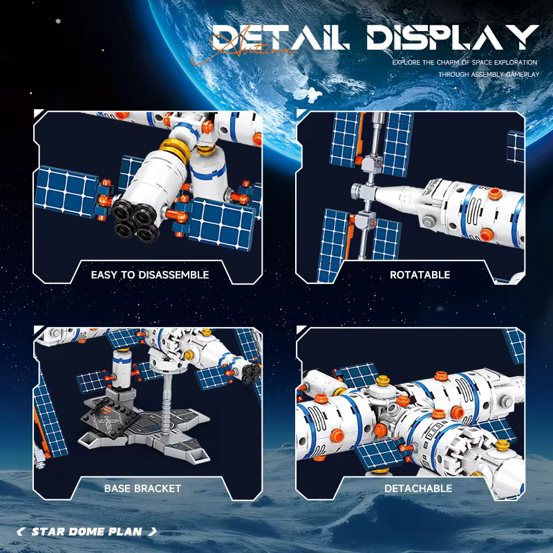 Blocs de construction de Station spatiale, briques d'architecture de ville, fusée aérospatiale, jouets pour enfants, cadeaux de noël et d'anniversaire pour enfants garçons Gir