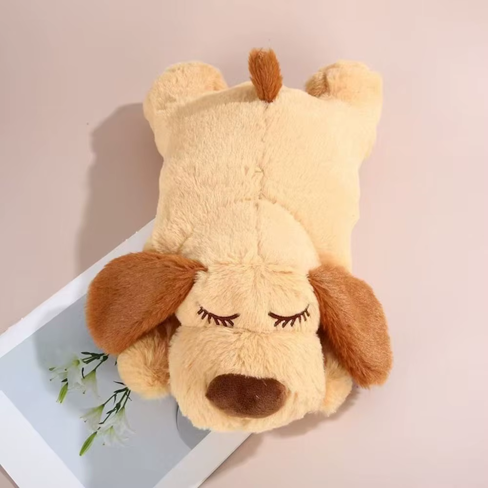 Aide au sommeil mignon pour chien, battement de cœur, soulagement de l'anxiété, entraînement comportement couché, Animal en peluche doux, décor de chambre de chiot