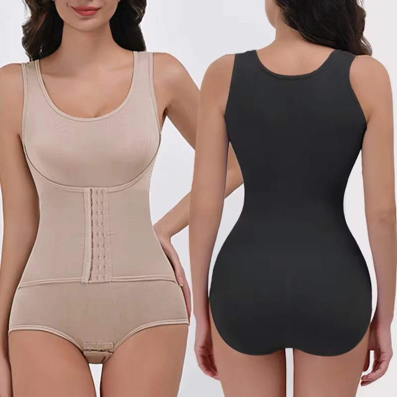 Body Shapewear Double boutonnage ventre contrôle corps Shaper post-partum minceur femme taille formateur
