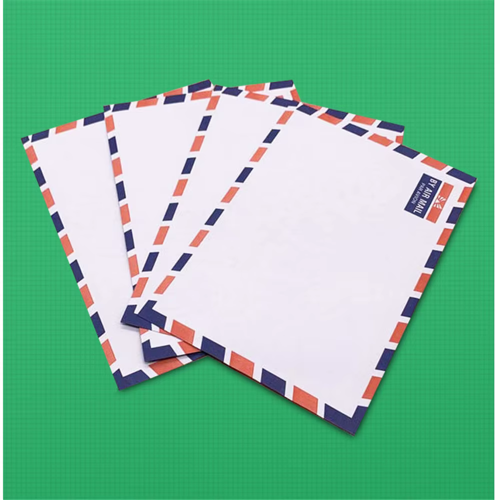 20 enveloppes en papier blanc pour courrier aérien, enveloppes rétro en papier de vachette