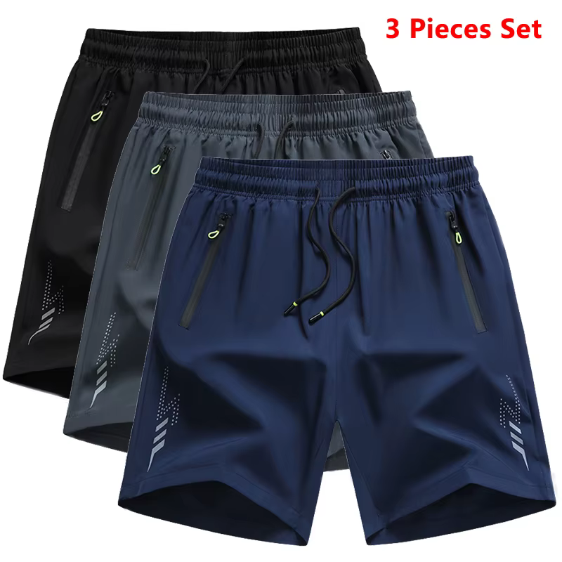 3 pièces nouveaux Shorts de course hommes Shorts de sport de gymnastique séchage rapide entraînement Fitness Jogging pantalons courts homme été Board Shorts