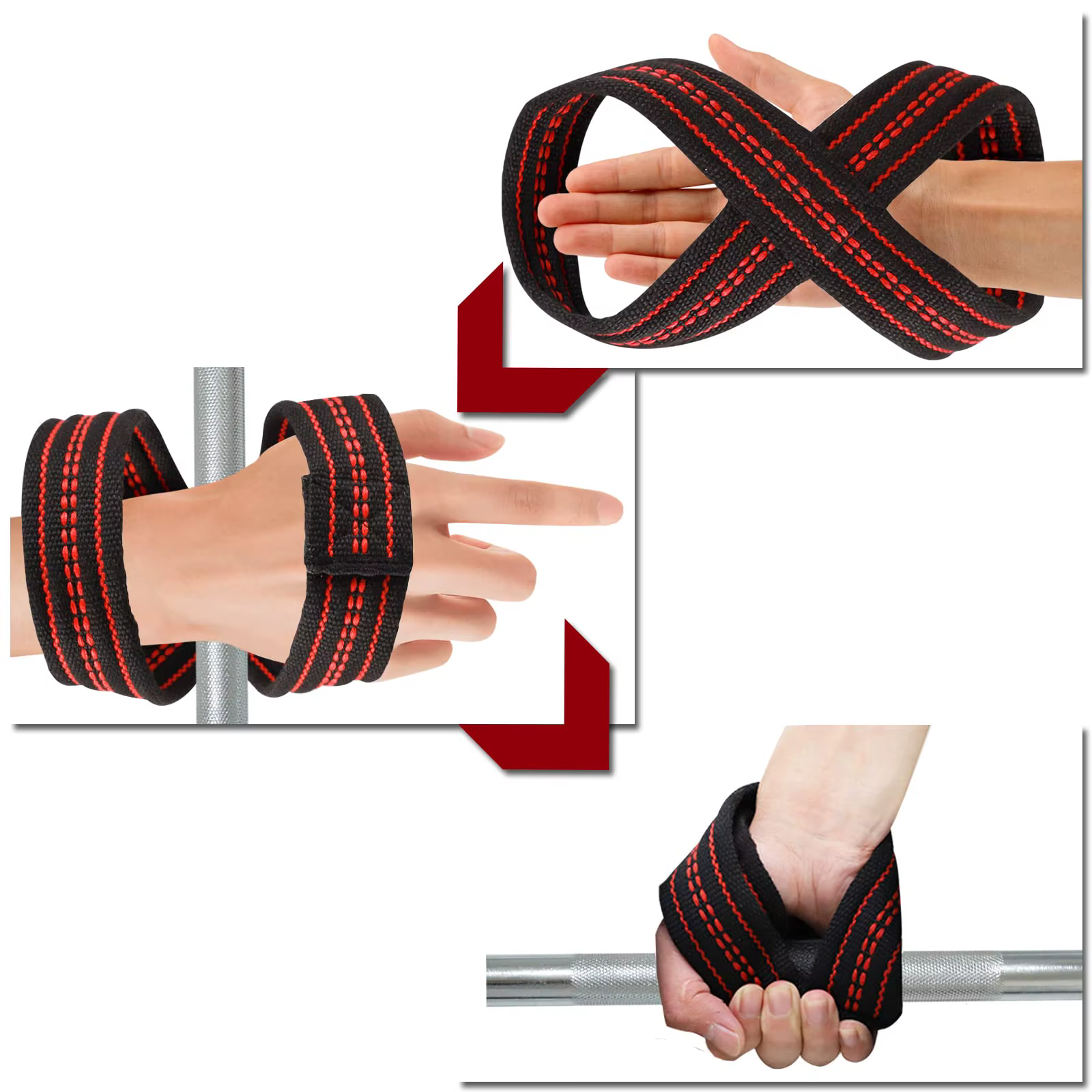 Sangles de levage de poids DeadLift, équipement de musculation, dragonne pour côtes, barre horizontale, gymnastique, fitness, figure 8